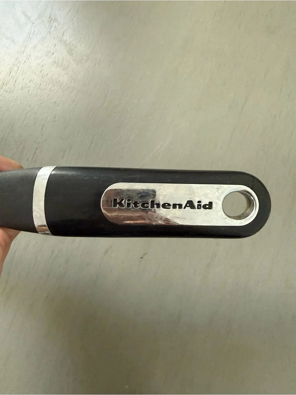KitchenAid Black Nylon Cooking Spoon with Silver Accent